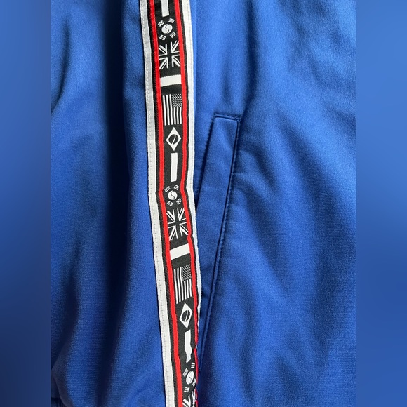 Rebel Minds Men’s Color-block Blue Red Yellow Front Full Zip Jacket - Size 2XL - Picture 4 of 10